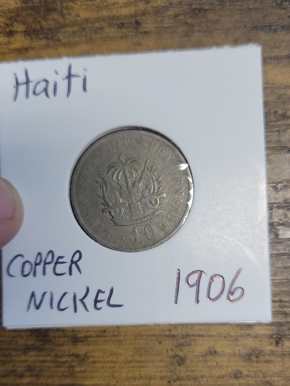 1906 Haiti Copper-Nickel 10 Cent Coin - Gray